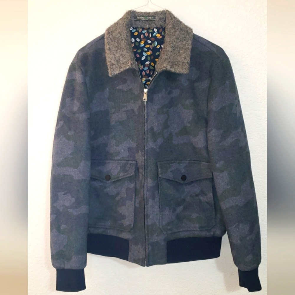 Paisley & Gray | Mens zip up Slim fit wool jacket